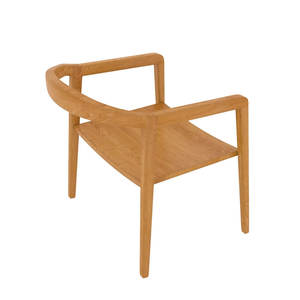 Silla Senada de madera de teca maciza, reposabrazos cómodos para comedor interior/exterior, acabado Natural, diseño moderno, muebles para Parque del hogar, villas - Product Image 6
