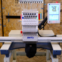 Machine à broder à tête unique JCS-1201 500*800mm pour casquettes et t-shirts, prix d'usine, haute vitesse, 12/15 aiguilles