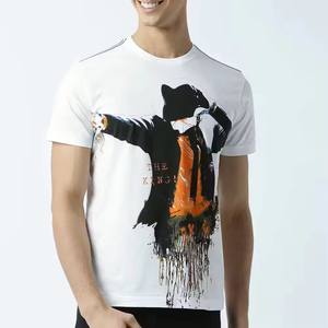 Logo de marque personnalisé 100% coton T-shirt blanc pour hommes T-shirt uni décontracté long T-shirts sérigraphiés pour hommes - Product Image 1