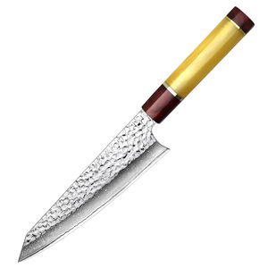 Venta al por mayor personalizado OEM ODM fábrica de cubiertos profesional japonés hecho a mano Damasco cuchillo de cocina cuchillo de Chef con mango de madera - Product Image 1