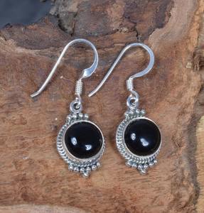 Boucles d'oreilles en argent sterling massif faites à la main Dangle Black Onyx Gemstone Offre Spéciale 925 Boucles d'oreilles Argent Vente en gros 925 Timbre Bijoux - Product Image 3