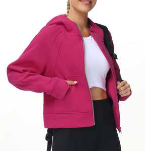 Sudadera con Capucha Personalizada para Mujer, con Cremallera Completa, de Lana, para Hacer Ejercicio, con Bolsillo y Orificio para el Pulgar - Product Image 2