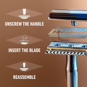 Anti Slip Grip Hot Sale High Quality Stainless Steel Reusable Durable <b>Single</b> <b>Blade</b> Safety <b>Razors</b> - Product Image 4