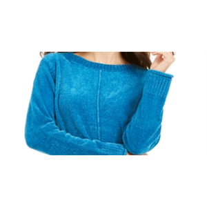 Cardigan in ciniglia blu da donna Style & Co, traspirante e caldo, casual con logo frontale, moda autunnale, taglia L petite - Product Image 2