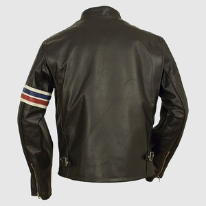 Chaqueta de lona de cuero para motocicleta personalizable de alta calidad nueva moda al por mayor hombres cuello redondo motorista a prueba de viento transpirable - Product Image 2