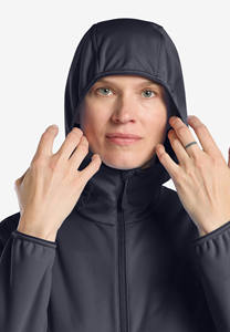 Veste Softshell Noire Imperméable de Haute Qualité pour Femme avec Logo Personnalisé, Manches Longues, Respirante, Coupe-Vent, pour la Course et les Activités de Plein Air - Product Image 3
