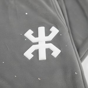 Survêtement pour homme personnalisé en velours lourd, délavé à l'acide, uni, avec sweat à capuche orné de strass, pantalon coupe classique, streetwear, vente en gros - Product Image 4