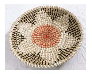 Natural Products Wall Hanging Seagrass Plate Set Decor Rattan Corn Husk Fruit Placemat Home Decoration Made In Vietnam