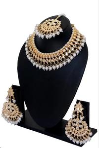 <b>Indian</b> Manufacturer Mother of Pearl Alloy Pearl Gold Plated Multi Color Ethnic Kundan <b>Choker</b> <b>Necklace</b> Bridal Fashion Jewelry - Product Image 2