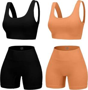 Conjunto de yoga sin costuras para mujer, ropa deportiva atlética de alta elasticidad, conjuntos de Yoga de secado rápido para mujer, conjunto de ropa de entrenamiento - Product Image 2