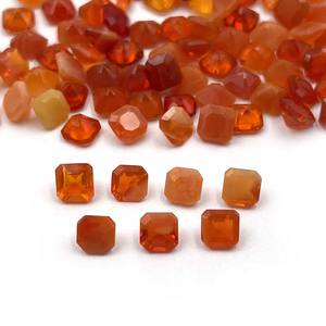 Opale de feu naturelle mexicaine de haute qualité, pierre précieuse orange, lot de 3 à 6 mm, taille octogonale, certifiée IGI pour la fabrication de bijoux - Product Image 3