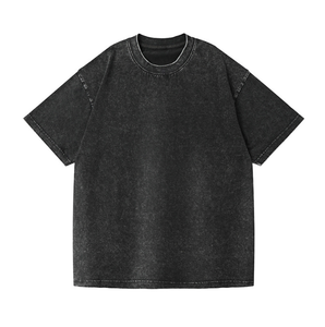 OEM personalizado de alta calidad 100% algodón de manga corta de gran tamaño suelta calle Unisex Top para hombres y mujeres lavado ácido camiseta para hombres - Product Image 6