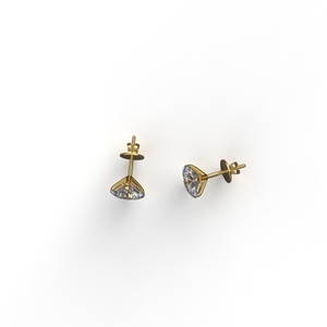 Avarta Jewellery Oro de 18K 2 quilates Cada uno Moissanite Solitaire Stud Pendientes - Product Image 4