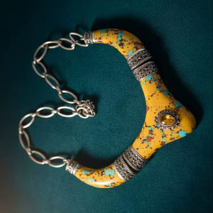 Collier ethnique tribal massif fait main de qualité supérieure pour femme, motif léopard, argenté, 20 % de réduction, cadeau du Nouvel An - Product Image 4