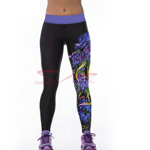 100% coton Sublimation imprimé sans couture Gym Yoga pantalon séchage rapide femme Leggings Logo taille respirant caractéristique grande taille tricoté - Product Image 3