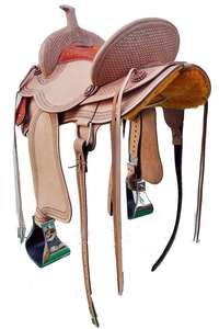 Selle de course de baril de qualité supérieure en cuir véritable fait à la main selle de cheval occidental de qualité supérieure selle de rodéo légère pour les cavaliers de ranch - Product Image 4