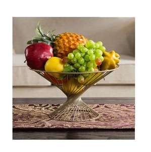 Panier de rangement pour fruits et légumes plaqué or Vaisselle décorative Panier à pain Panier en fil métallique solide et durable fait à la main - Product Image 1