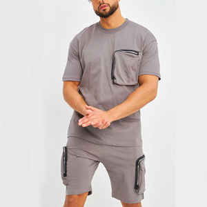 Ropa de moda para hombre, ropa de verano, camiseta transpirable para correr para hombre y conjuntos cortos, conjunto de camisetas y pantalones cortos de manga corta con logotipo personalizado - Product Image 5