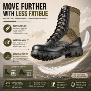 SUPER FORCE JB-SW-01 Lightweight Tactical Jungle Ankle Boots Genuine Leather Upper Rubber Insole Lace-Up Zip Closure Green Boots - Product Image 4