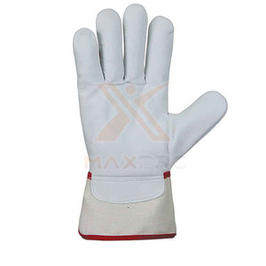 Gants de travail en cuir à doigts entiers avec logo personnalisé, antidérapants, ignifuges et imperméables, avec manchette de sécurité - Product Image 3