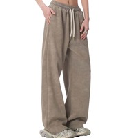 Moda geniş bacak kadife kargo pantolon kontrast İpli bel cepler pamuk ter pantolon erkek casual baggy alevlendi pantolon