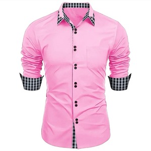 <b>long</b> -<b>sleeved</b> <b>shirt</b> double -breasted solid color loose <b>Hawaiian</b> <b>shirt</b> business office - Product Image 1