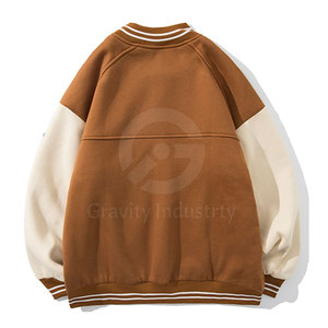 Blouson universitaire d'hiver personnalisé avec logo sur le col et devant, écologique, respirant, haute qualité, faible MOQ, pour homme, vêtement d'extérieur - Product Image 2