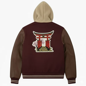 Chaqueta Varsity con Capucha y Bordado Personalizado en Satén para Hombre, Chaquetas Varsity de Invierno al por Mayor para Hombre - Product Image 2