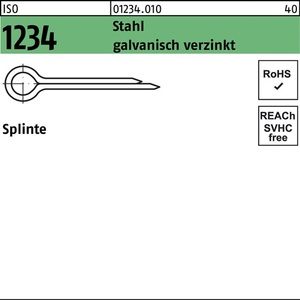 Pernos Splinte ISO 1234 4 x 100 mm Acero Galvanizado 500 Piezas - Product Image 1