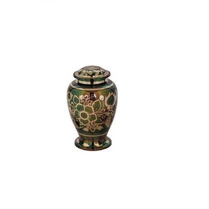 Red Adult Cremation Urn with Gold Band Customizable Design Funerary <b>Keepsake</b> Adult <b>Ashes</b> Funeral Burial Cremation Urns - Product Image 3