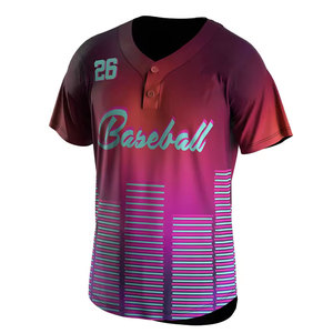 Lightweight Sublimation Printed <b>Baseball</b> Jersey Moisture-Wicking Four-Way Stretch Eco-Friendly 100% Polyester Mesh Fabric-Custom - Product Image 1