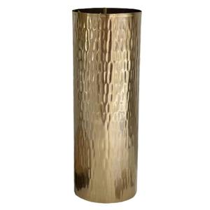 Florero de Metal dorado martillado | Jarrón decorativo de cilindro alto | Exportador mayorista de decoración moderna para el hogar, la boda y la Oficina - Product Image 1
