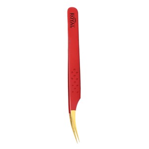 Hot New Gold Eyelash Extension Tweezers Belle forme de lune ronde avec des points pointus en acier inoxydable Logo privé personnalisable - Product Image 6