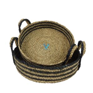 Prix de gros plateau ottoman haut vaisselle jonc de mer jacinthe d'eau plateau organisation de stockage support de salle de bain - Product Image 2