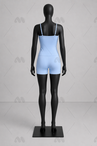 Women's Light Blue <b>Square</b> <b>Neck</b> Halter <b>Tank</b> <b>Top</b> High Waist Shorts 2 Piece Yoga Set Simple Anti-Wrinkle Seamless Solid Front - Product Image 4