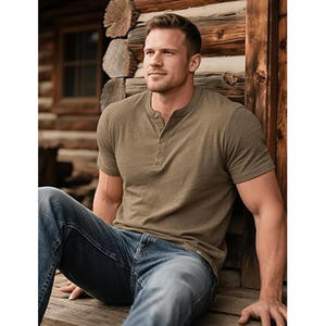 เสื้อยืดลำลองผู้ชาย คอทรงกลม ผ้าฝ้าย 100% ระบายอากาศได้ดีเยี่ยม ป้องกันคราบสกปรกอย่างเป็นธรรมชาติ แห้งเร็ว ผลิตจากผ้าถัก พิมพ์ลายด้วยเทคนิคสกรีน - Product Image 4