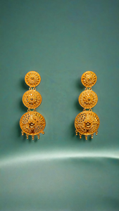 ชุดต่างหูใหม่ล่าสุดพร้อมดีไซน์แบบดั้งเดิมต่างหูชุบทอง22CT แบบ Jhumka สำหรับผู้หญิง - Product Image 3