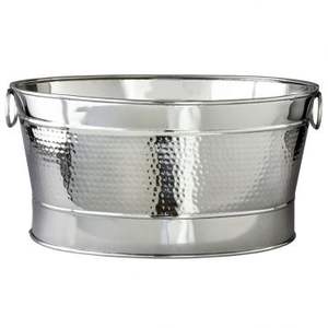 Cubo de hielo grande de acero inoxidable con diseño martillado y acabado espejo, utilizado para la decoración de todos los eventos. - Product Image 1