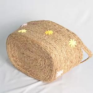 Cesta tejida de jacinto de agua de hierba de mar Natural para el hogar artesanal ecológica superventas - Product Image 6