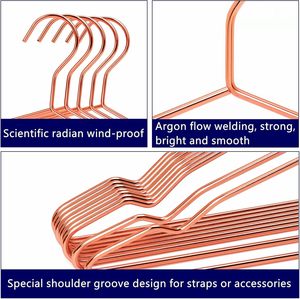 Perchas de metal de alta resistencia con aspecto de cobre con diseño multifunción antideslizante 17 "W X 8,3" H para chaquetas camisas vestidos-Marca NJ - Product Image 2