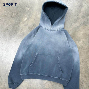 2026 Venta caliente de gran tamaño Sunfade Hoodie 100% algodón holgado sudaderas con capucha al por mayor Streetwear recortada Boxy Fit hombres sudaderas con capucha - Product Image 6