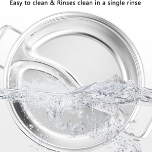 Olla caliente de doble sabor de diseño clásico de acero inoxidable con 2 cestas de colador y colección de regalos con tapa de vidrio - Product Image 5