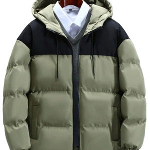 OEM Men's Lightweight Nylon Hooded Winter <b>Puffer</b> <b>Jacket</b> <b>Thin</b> Bubble Outerwear with Stand Collar for Outdoor Activities - Product Image 1