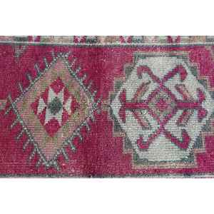 2,6x12,9 ft Turkish Vintage Rug, <b>Runner</b> Rug, Herki <b>Red</b> Wool Rug - Product Image 5