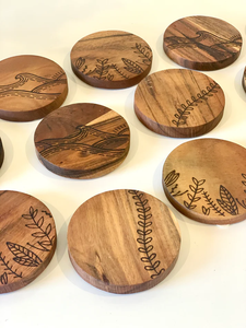 Eco-Friendly Drink <b>Coasters</b> for Home and Office, Set of 4 Wooden Table <b>Coaster</b> Set for Cups, Mugs & Glasses. <b>Heat</b> Resistance. - Product Image 2