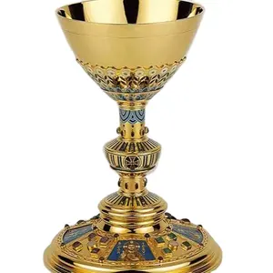 Ciborium איכות גבוהה הכנסייה גביע CCC עם Paten רויאל מתנת ציוד כנסיית אלגנטי גביע עם Paten