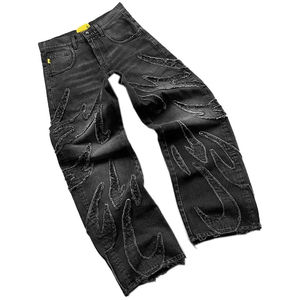 Jeans Personalizados para Hombre, Lavado Claro, Pierna Recta Ancha, Estilo Baggy, Bolsillos Grandes, Estilo Urbano, Jeans de Mezclilla para Hombre - Product Image 3