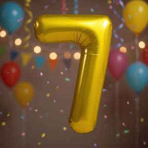 Globo Número 7 Dorado de 100 cm, Decoración para Fiestas, Llenado con Helio - Product Image 3
