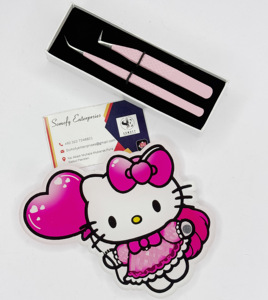 Pinzas de Acrílico Personalizables de Alta Demanda con Diseño de Hello Kitty, Pinzas de Aislamiento de 90 Grados, Ecológicas, para Pestañas - Product Image 2