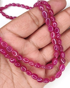 Cuentas ovaladas de piedra de rubí natural de la mejor calidad con tratamiento térmico 205 Cts. Collar Manak Mala Estilo Trendy para Fiestas a Precio Mayorista - Product Image 5